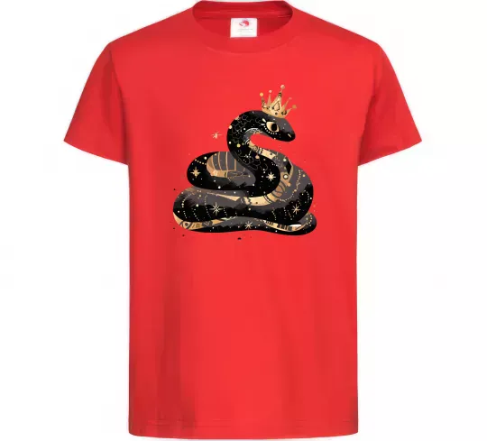 Дитяча футболка Змія чорно-золота Червоний фото