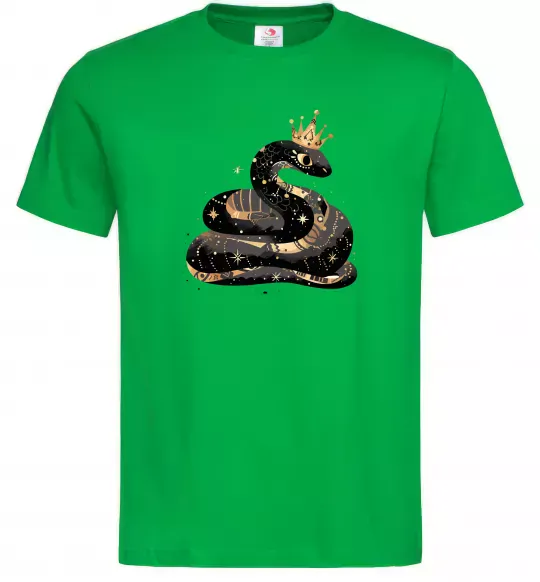 Мужская футболка Змія чорно-золота Зеленый фото