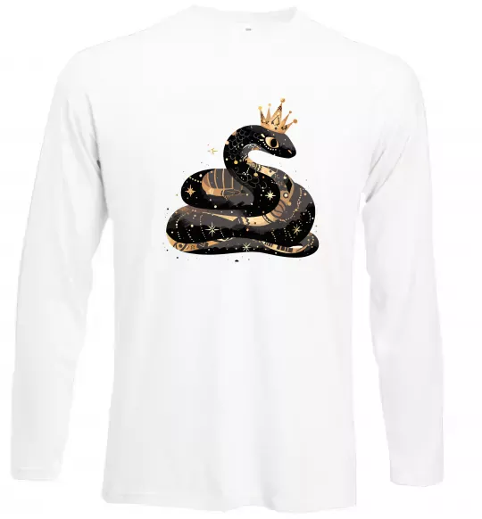 Лонгслів Змія чорно-золота Білий фото