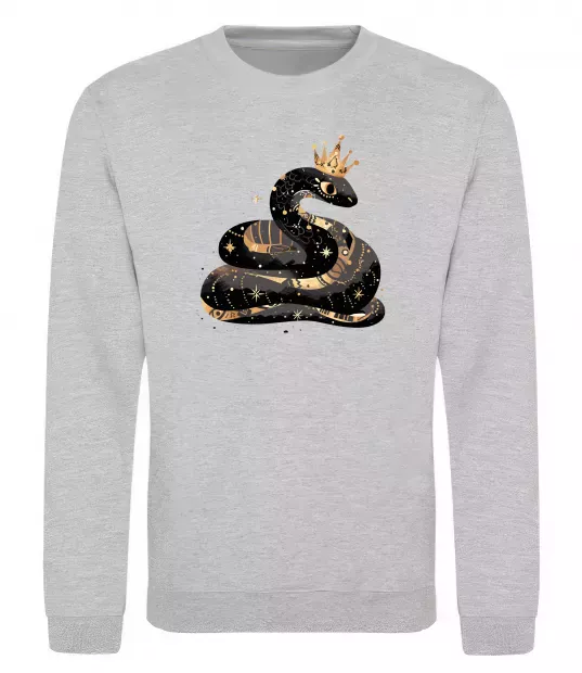 Світшот Змія чорно-золота Сірий меланж фото