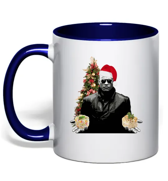 Чашка з кольоровою ручкою Морфеус новорічний вибір Глибокий темно-синій фото