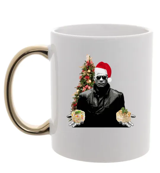 Чашка з кольоровою ручкою Морфеус новорічний вибір Золото фото