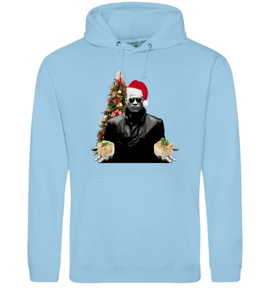 Мужская толстовка (худи) Морфеус новорічний вибір Голубой фото