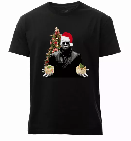 Чоловіча преміум футболка Морфеус новорічний вибір Чорний фото