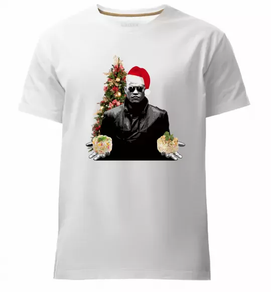 Чоловіча преміум футболка Морфеус новорічний вибір Білий фото