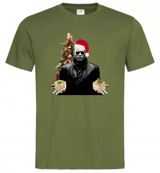 Мужская футболка Морфеус новорічний вибір Оливковый фото