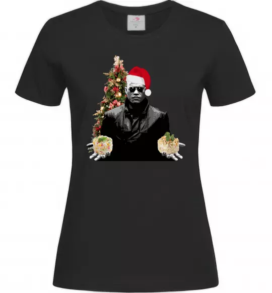 Женская футболка Морфеус новорічний вибір Черный фото