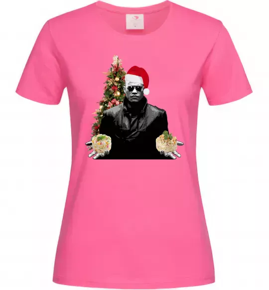 Женская футболка Морфеус новорічний вибір Ярко-розовый фото