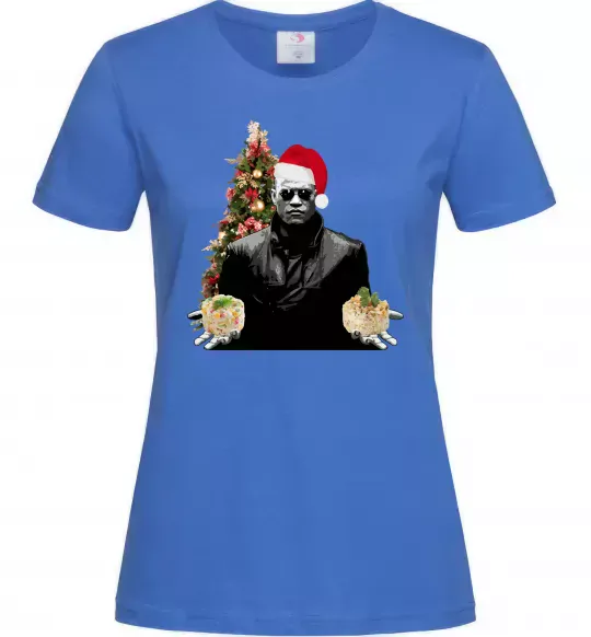 Женская футболка Морфеус новорічний вибір Ярко-синий фото