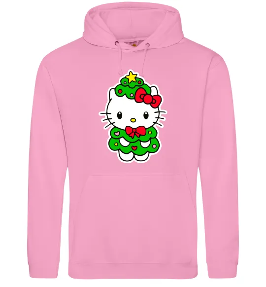 Мужская толстовка (худи) Новорічна Кітті Розовый фото