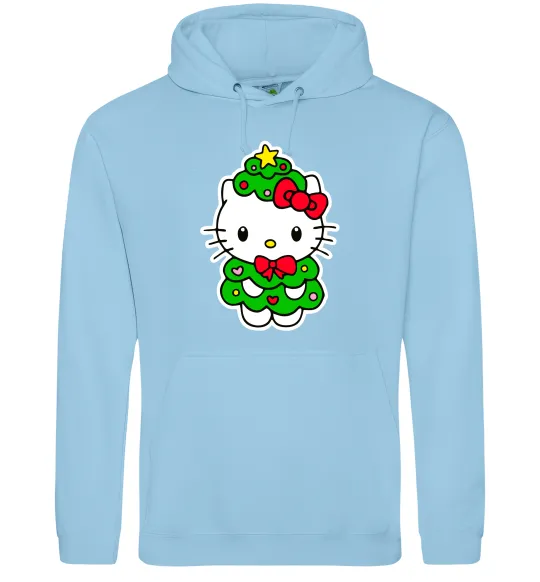 Женская толстовка (худи) Новорічна Кітті Голубой фото