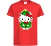 Дитяча футболка Новорічна Кітті Червоний Дитяча футболка Новорічна Кітті Червоний фото