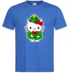 Мужская футболка Новорічна Кітті Ярко-синий фото