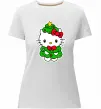 Жіноча преміум футболка Новорічна Кітті Білий Жіноча преміум футболка Новорічна Кітті Білий фото
