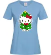 Жіноча футболка Новорічна Кітті Блакитний Жіноча футболка Новорічна Кітті Блакитний фото
