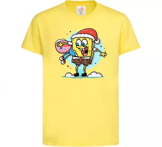 Дитяча футболка Губка Боб новорічний Лимонний фото
