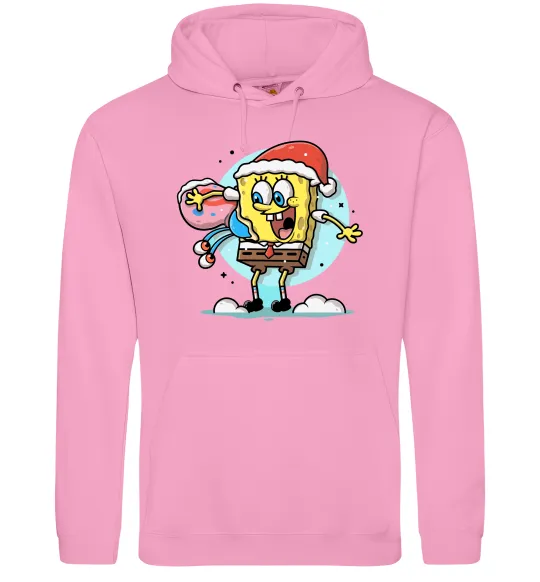 Женская толстовка (худи) Губка Боб новорічний Розовый фото