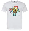 Чоловіча футболка Губка Боб новорічний Білий фото