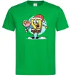 Чоловіча футболка Губка Боб новорічний Зелений фото