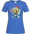 Жіноча футболка Губка Боб новорічний Яскраво-синій фото