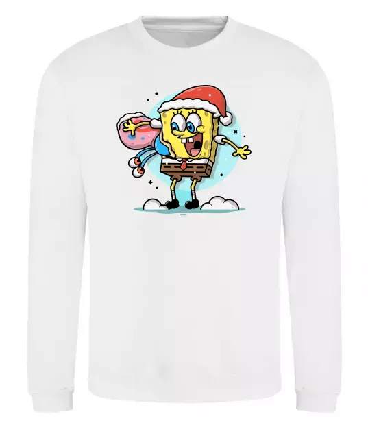 Свитшот Губка Боб новорічний Белый фото