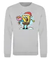 Свитшот Губка Боб новорічний Серый меланж фото