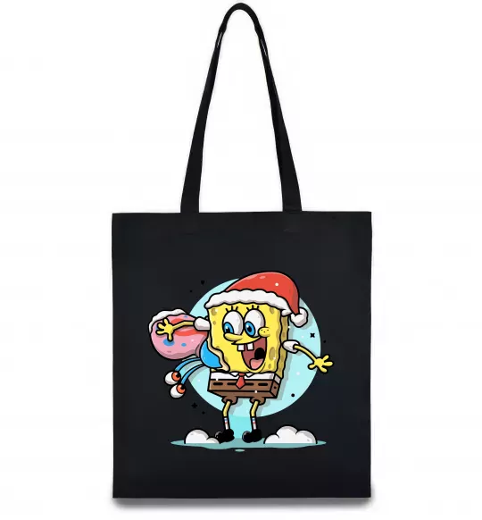 Еко-сумка Губка Боб новорічний Чорний фото