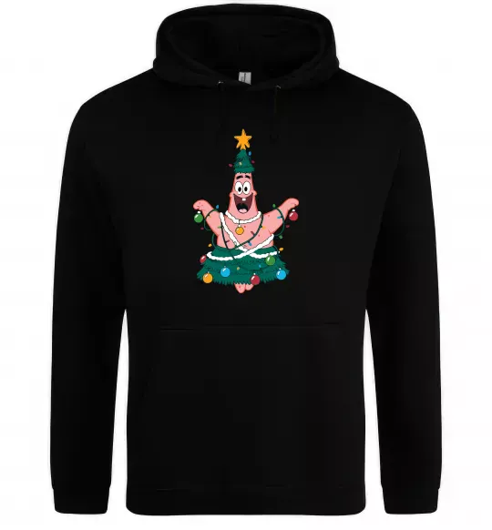 Чоловіча толстовка (худі) Новорічний Патрік Чорний фото