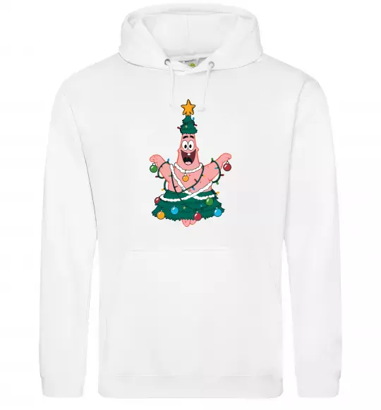 Чоловіча толстовка (худі) Новорічний Патрік Білий фото