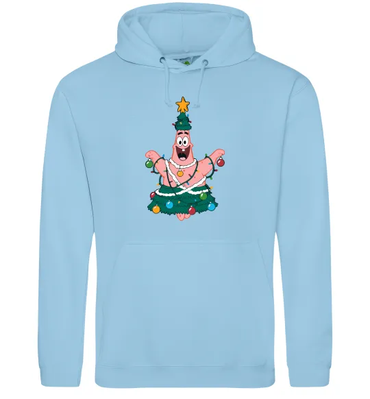 Мужская толстовка (худи) Новорічний Патрік Голубой фото