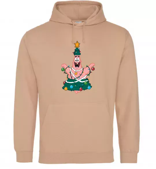 Жіноча толстовка (худі) Новорічний Патрік Пісочний фото