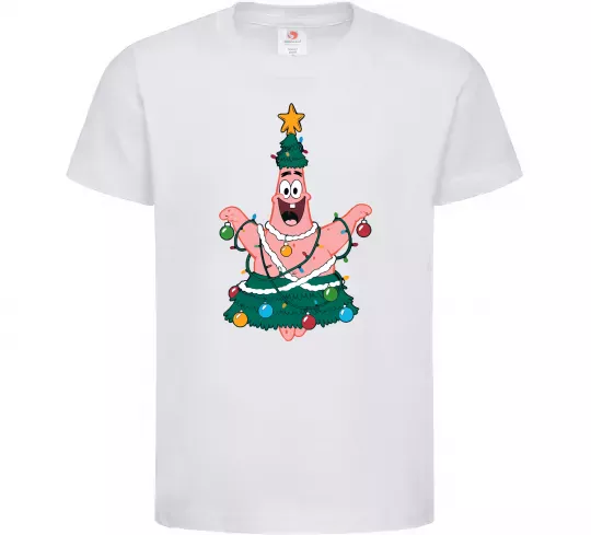 Детская футболка Новорічний Патрік Белый фото