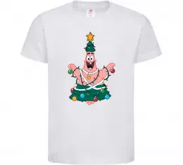 Детская футболка Новорічний Патрік Белый фото