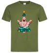 Мужская футболка Новорічний Патрік Оливковый фото