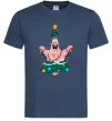 Мужская футболка Новорічний Патрік Темно-синий фото