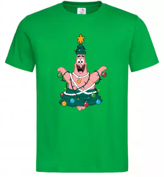 Мужская футболка Новорічний Патрік Зеленый фото