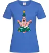 Женская футболка Новорічний Патрік Ярко-синий фото
