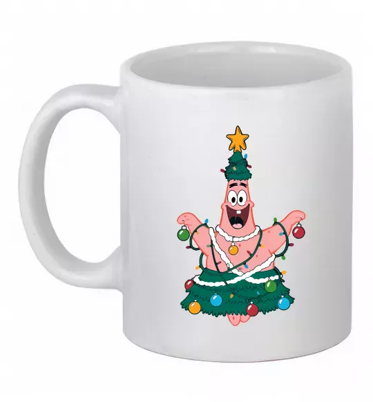 Чашка керамическая Новорічний Патрік Белый фото