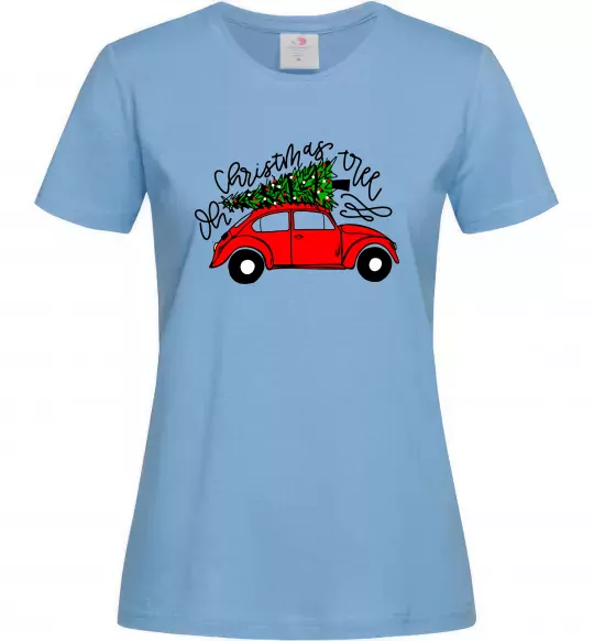 Жіноча футболка Oh Christmas tree Блакитний фото