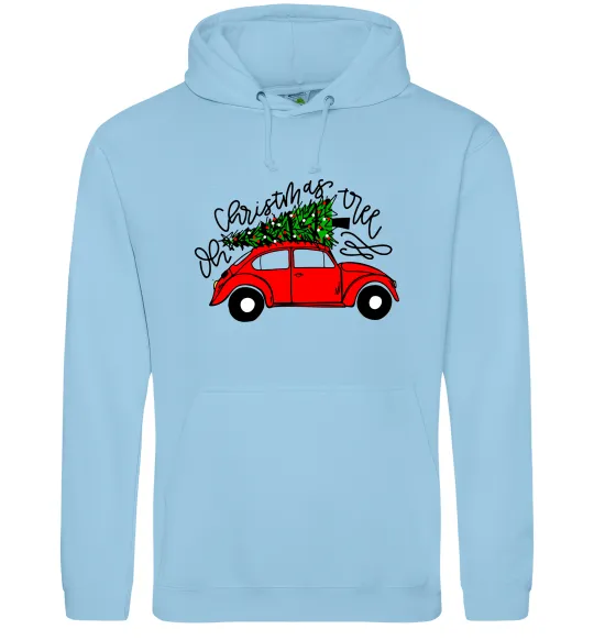 Мужская толстовка (худи) Oh Christmas tree Голубой фото