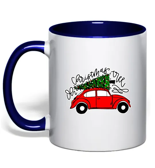 Чашка з кольоровою ручкою Oh Christmas tree Глибокий темно-синій фото