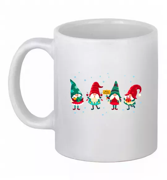 Чашка керамическая Гноми новорічні Белый фото