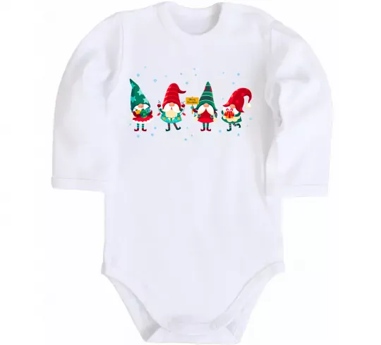 Детский боди Гноми новорічні Белый фото