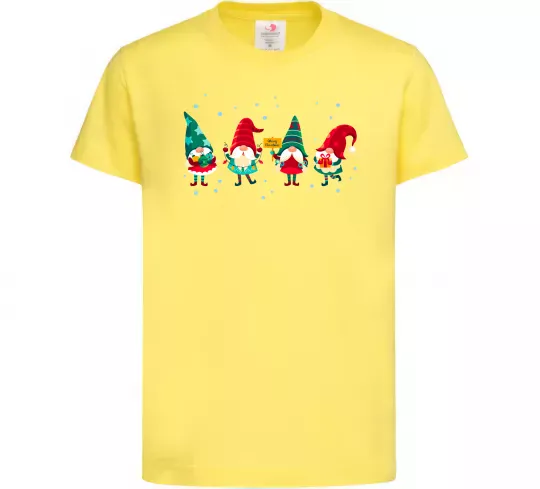 Детская футболка Гноми новорічні Лимонный фото