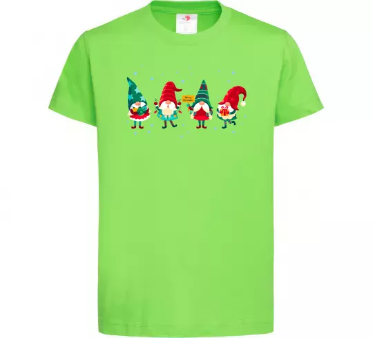 Детская футболка Гноми новорічні Лаймовый фото