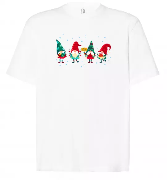 Футболка Оверсайз Гноми новорічні Белый фото