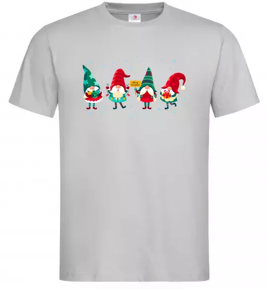 Чоловіча футболка Гноми новорічні Сірий фото
