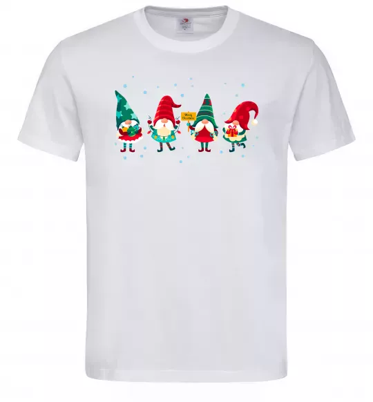Чоловіча футболка Гноми новорічні Білий фото
