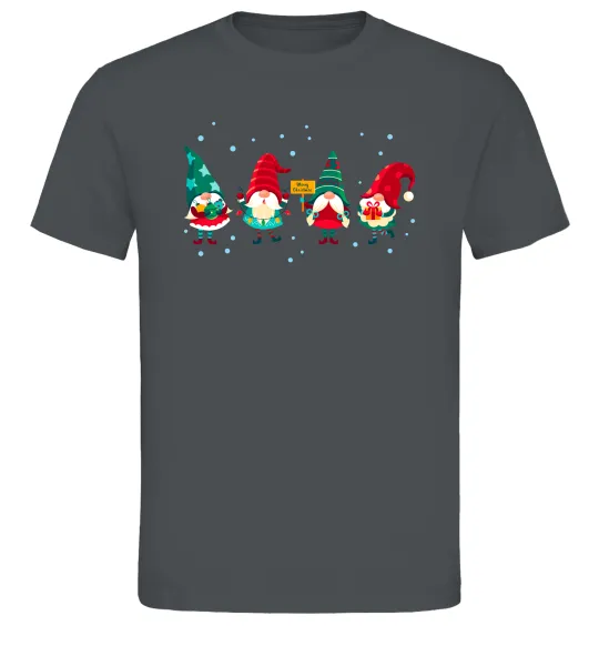 Чоловіча футболка Гноми новорічні Графіт фото