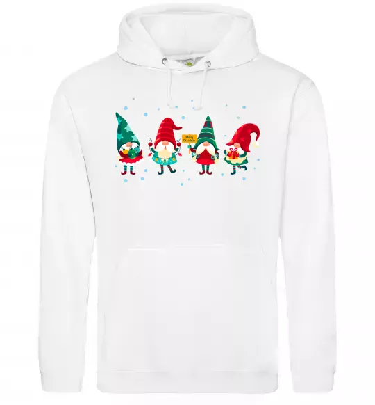 Женская толстовка (худи) Гноми новорічні Белый фото